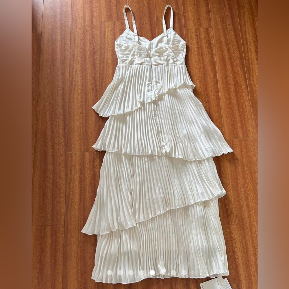 Women's The A&F Giselle Pleated Tiered Maxi Dress | XXSP | S - Picture 5 of 7